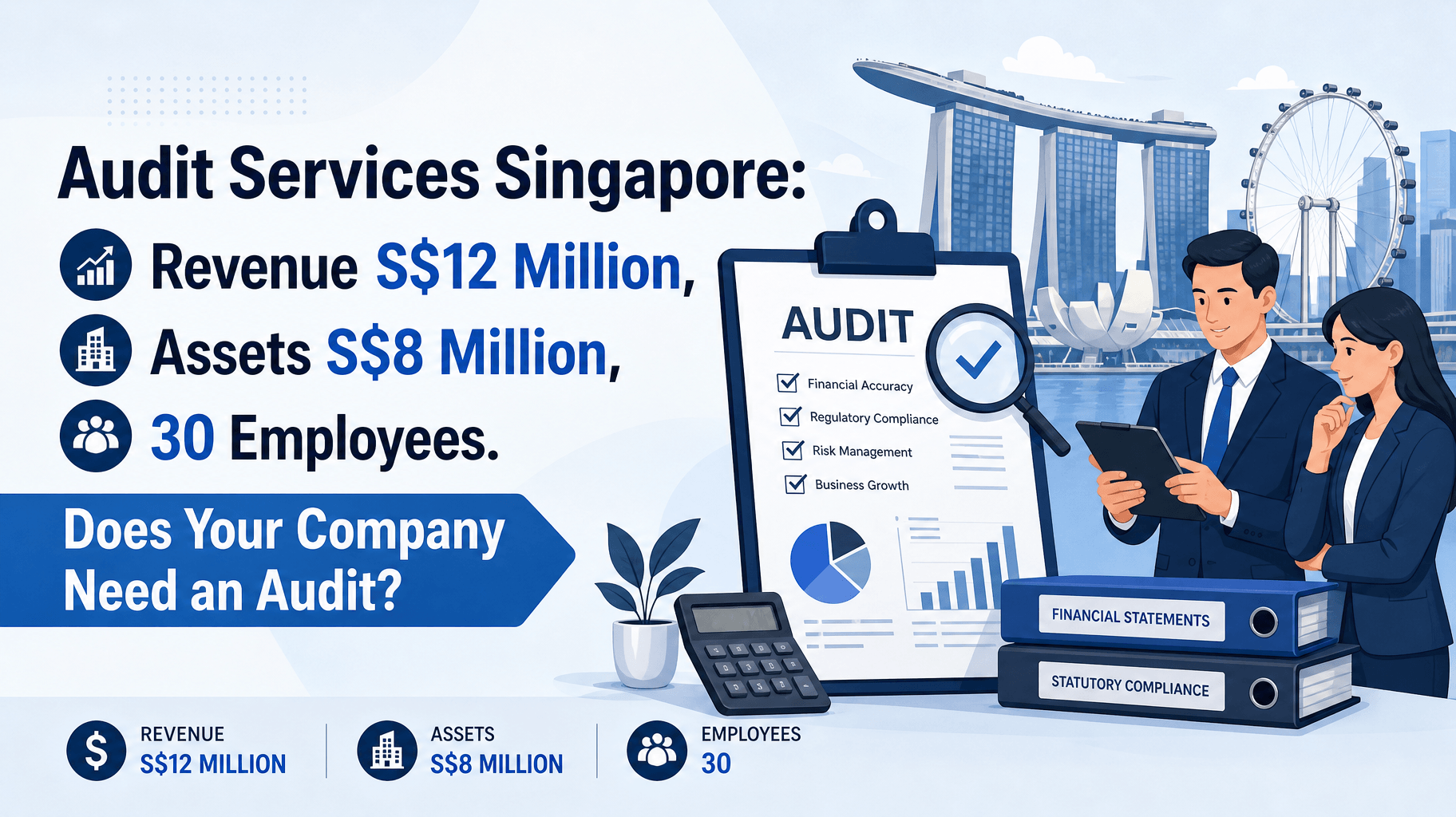 Audit Services Singapore: Revenue S$12 Million, Assets S$8 Million, 30 Employees. Does Your Company Need an Audit?