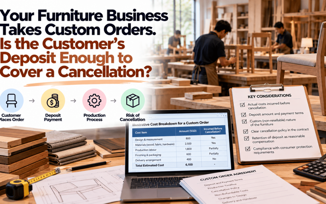 Your Furniture Business Takes Custom Orders. Is the Customer’s Deposit Enough to Cover a Cancellation?